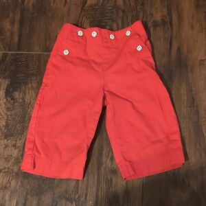 Red Button-Accent Shorts
